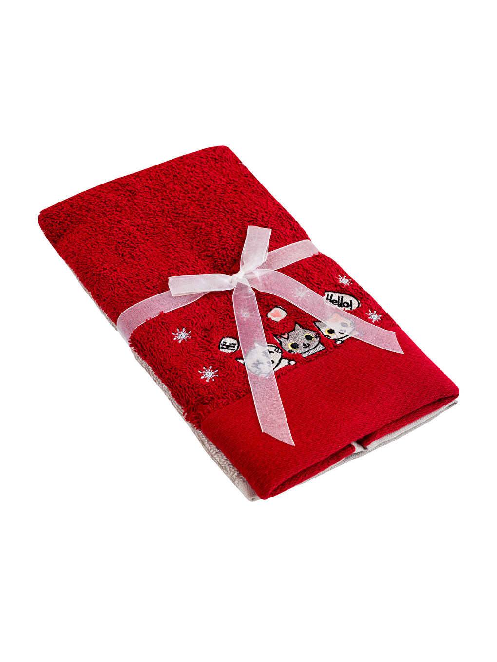 LCW HOME Embroidered Hand Towel 2 Pack 30x50 Cm -W3HE92Z8-HLG