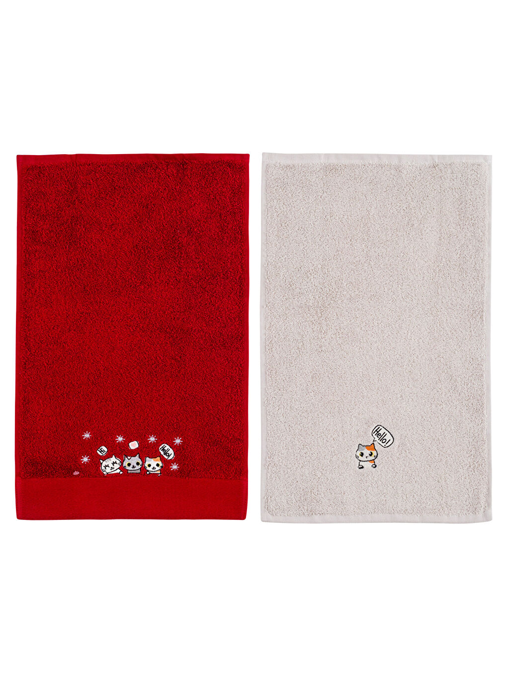 LCW HOME Embroidered Hand Towel 2 Pack 30x50 Cm -W3HE92Z8-HLG