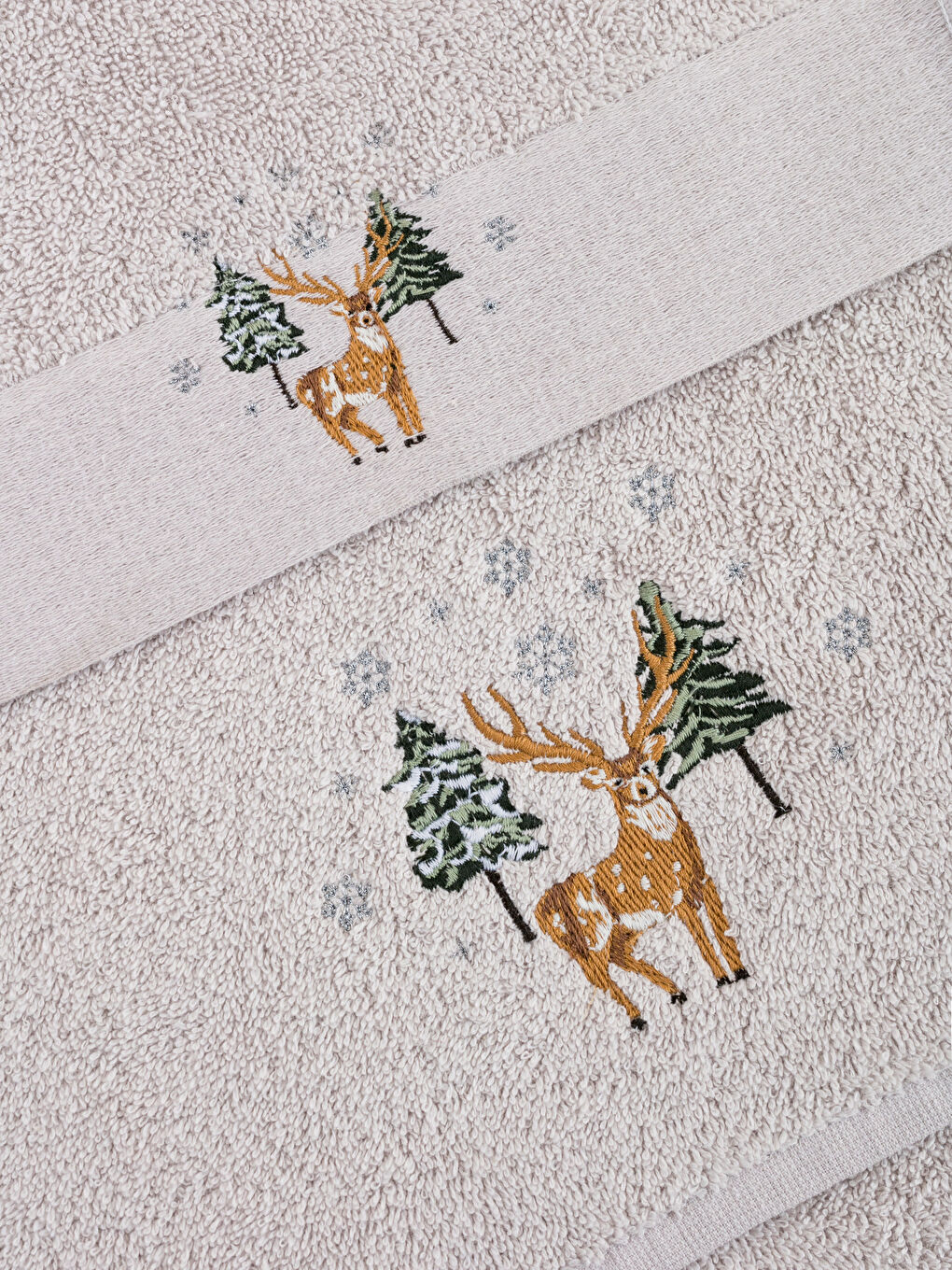 LCW HOME Deer Embroidered Towel Set -W3HF01Z8-SM0