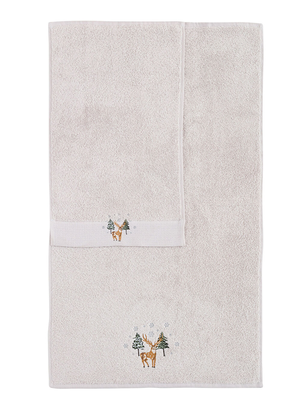 LCW HOME Deer Embroidered Towel Set -W3HF01Z8-SM0