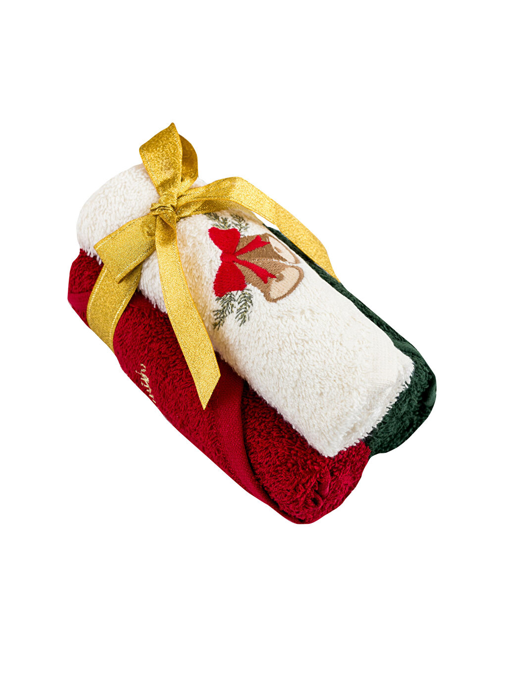 მოქარგული საახალწლო თემატიკის ხელის პირსახოცების 3-ცალიანი ნაკრები-4