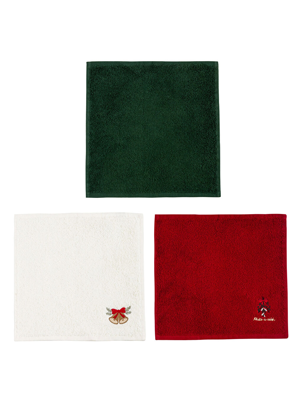 მოქარგული საახალწლო თემატიკის ხელის პირსახოცების 3-ცალიანი ნაკრები-5