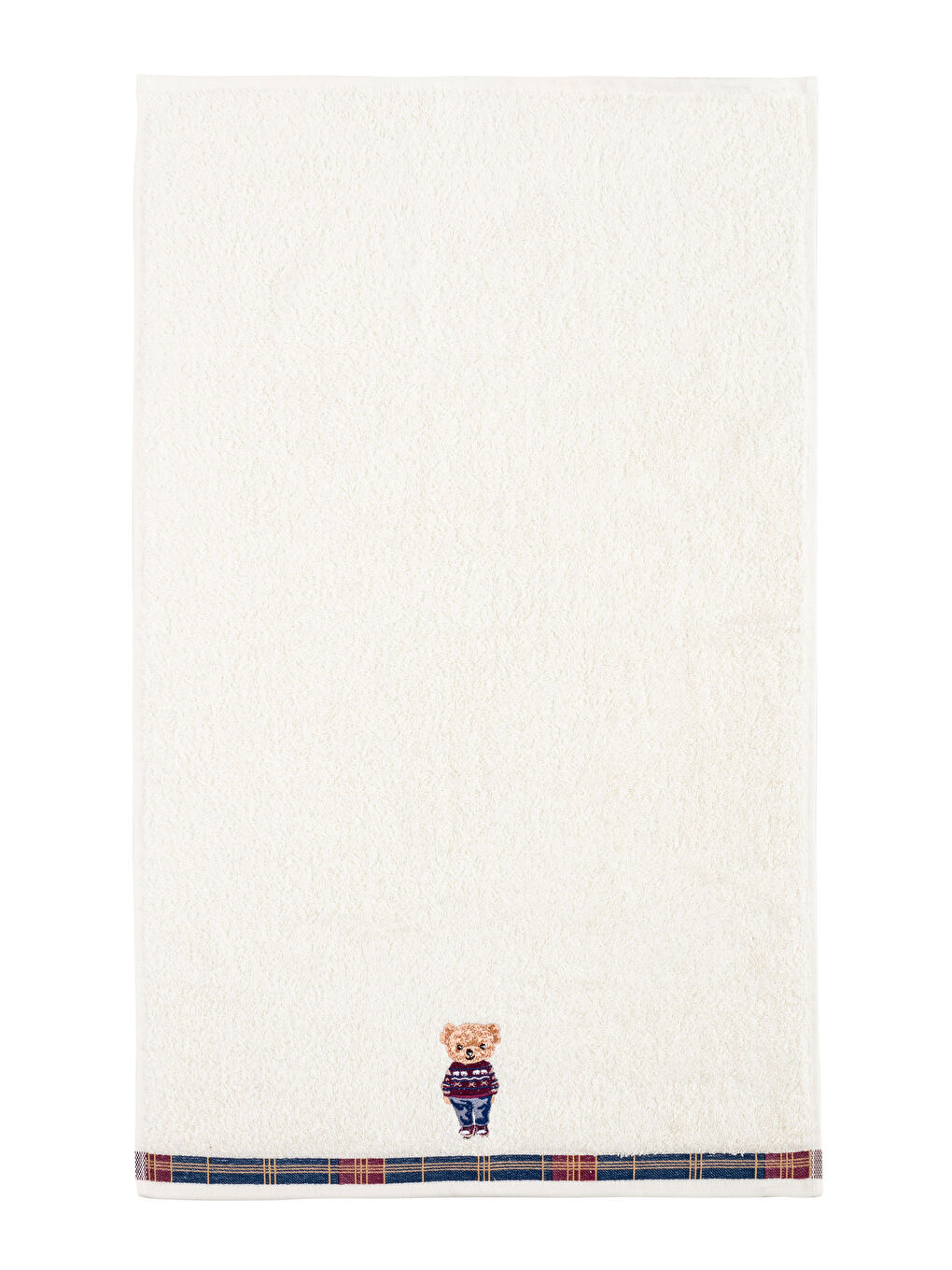 Ekru Ayıcık Nakışlı Yüz Havlusu 50x80 cm-4
