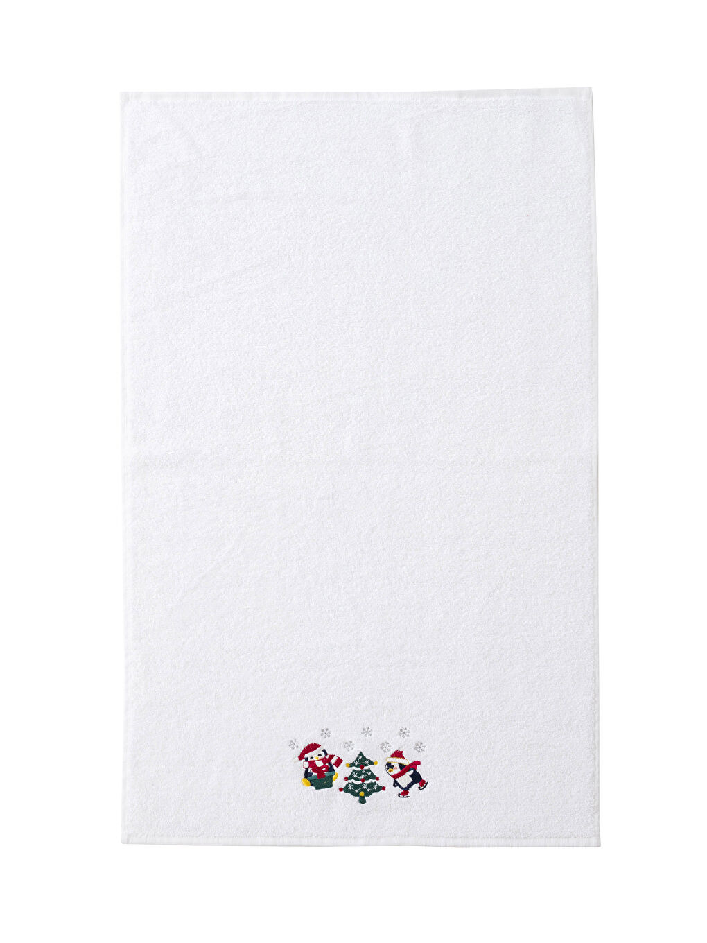 Beyaz Yeni Yıl Temalı Yüz Havlusu 50x80 cm-4