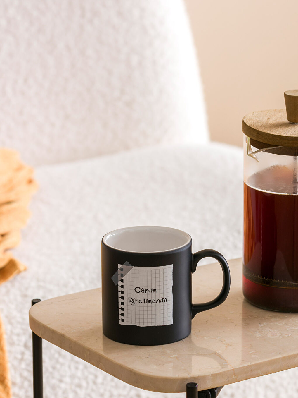 Siyah Baskılı Seramik Kupa 320 ml
