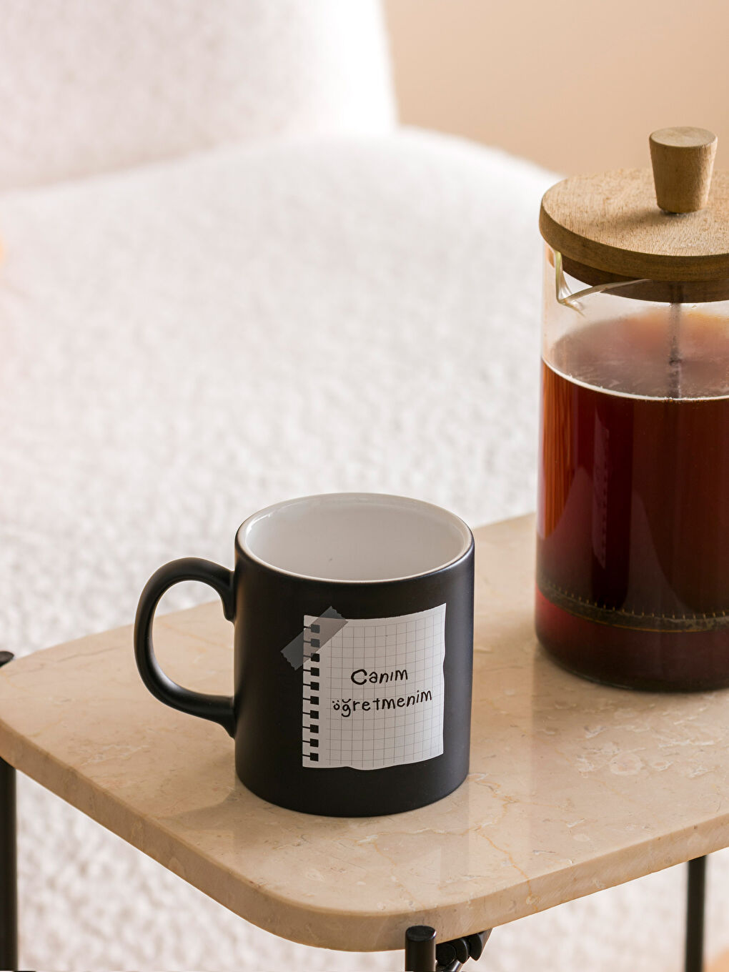 Siyah Baskılı Seramik Kupa 320 ml-1