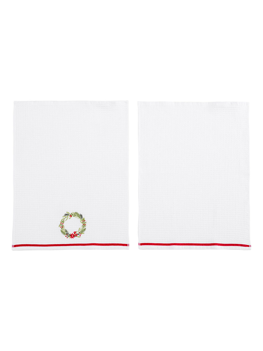 LCW HOME Floral Embroidered Tea Towel 2 Pack 40x50 cm -W3HG18Z8-J5E