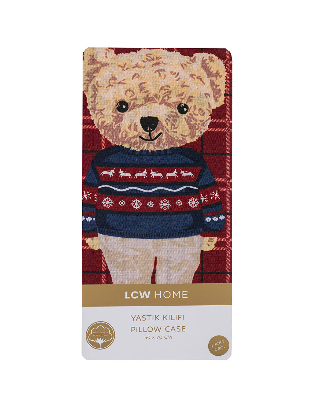 Karışık Ayıcık Baskılı Yastık Kılıfı 2'li 50x70 cm-3