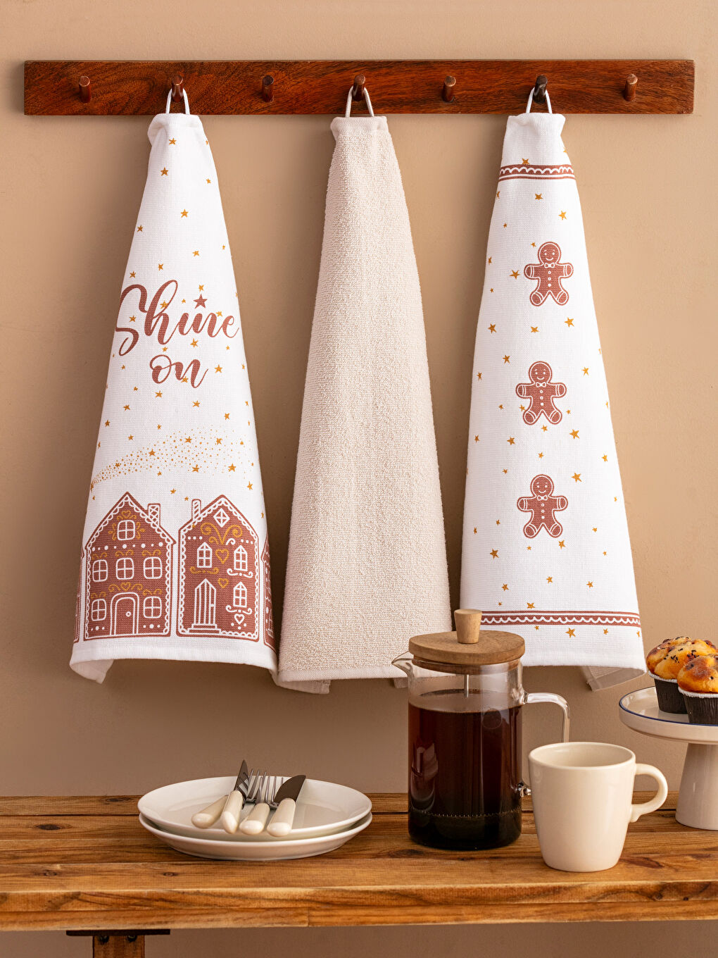 New Year's Themed Tea Towel 3-Piece 40x50 Cm