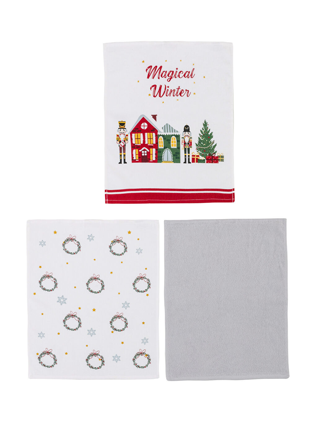 ნიმუშიანი ჩაის პირსახოცი 3-ცალიანი პაკეტი 40x50 სმ-3