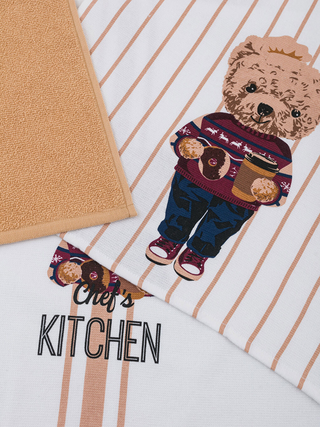 Teddy Bear Printed Tea Towel Set-2