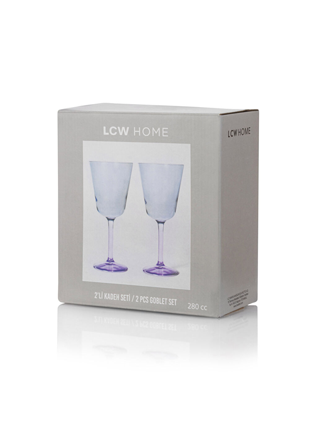 Karışık Renkli Ayaklı Su Bardağı Seti 2'li 280 ml-3