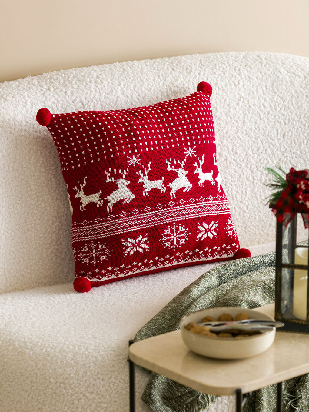 LCW HOME New Year Themed Throw Pillow Case 40x40 Cm -W3HH40Z8-F9C