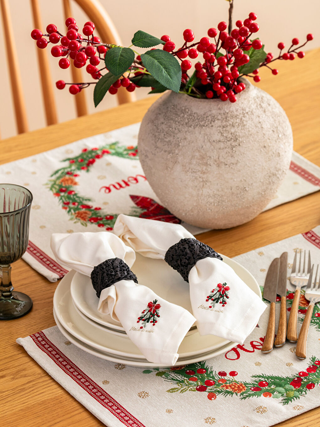 LCW HOME Embroidered Fabric Napkin 2 Pack -W3HH86Z8-S37