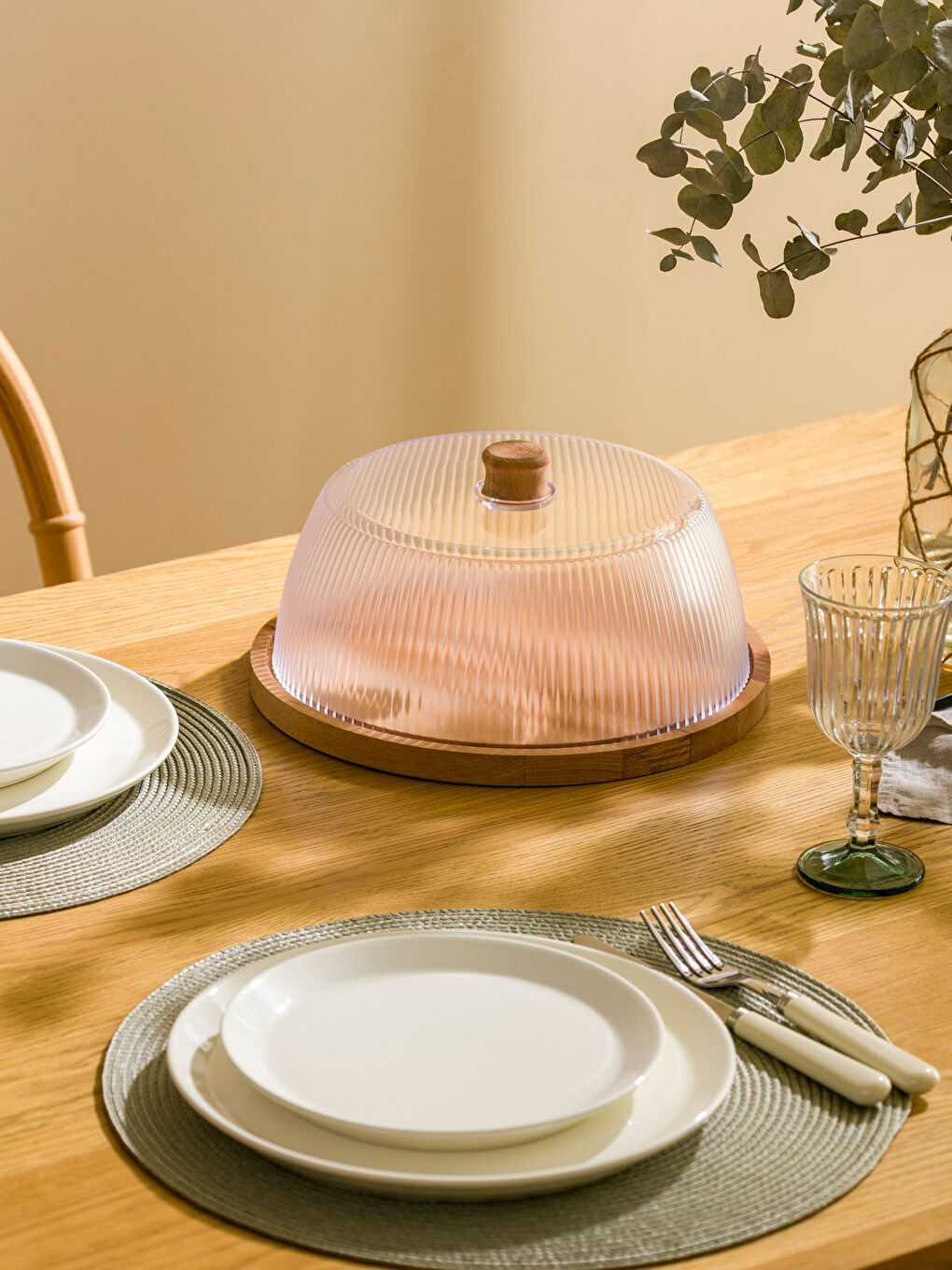 Renksiz Buğulu Görünümlü Kek Fanusu 29 cm