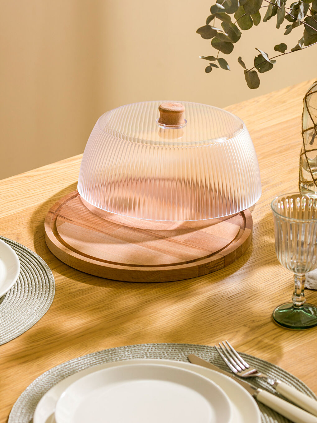 Renksiz Buğulu Görünümlü Kek Fanusu 29 cm-1