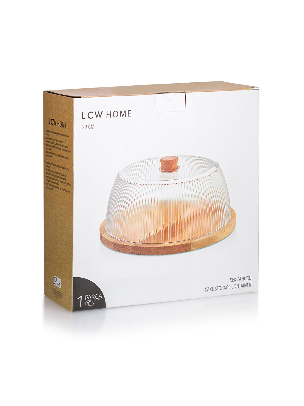 Renksiz Buğulu Görünümlü Kek Fanusu 29 cm-3