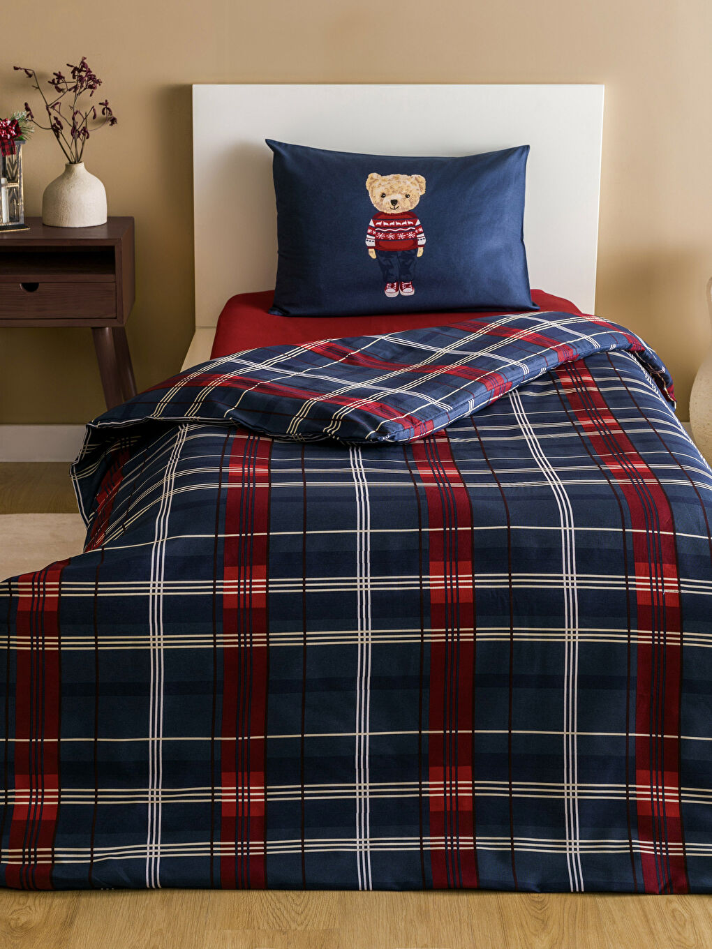 Karışık Ayıcık Baskılı Tek Kişilik Nevresim Takımı