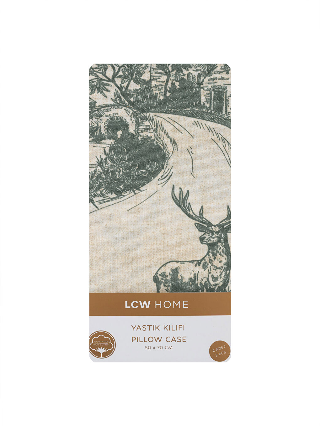 Karışık Ağaç Desenli Yastık Kılıfı 2'li 50x70 cm-3