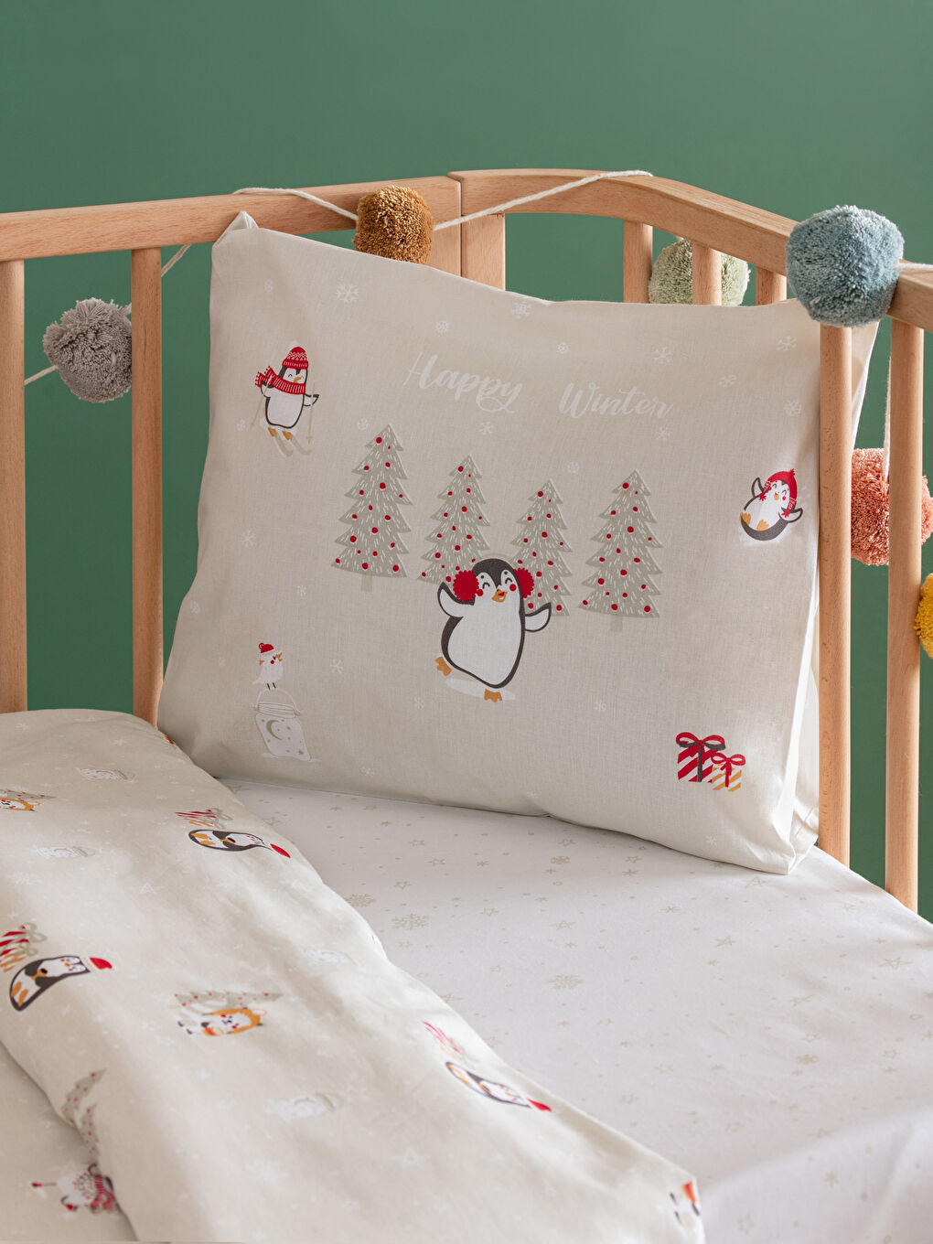 ნაბეჭდი ნაქსოვი ბავშვის დუვეტის საფარის სრული კომპლექტი-1