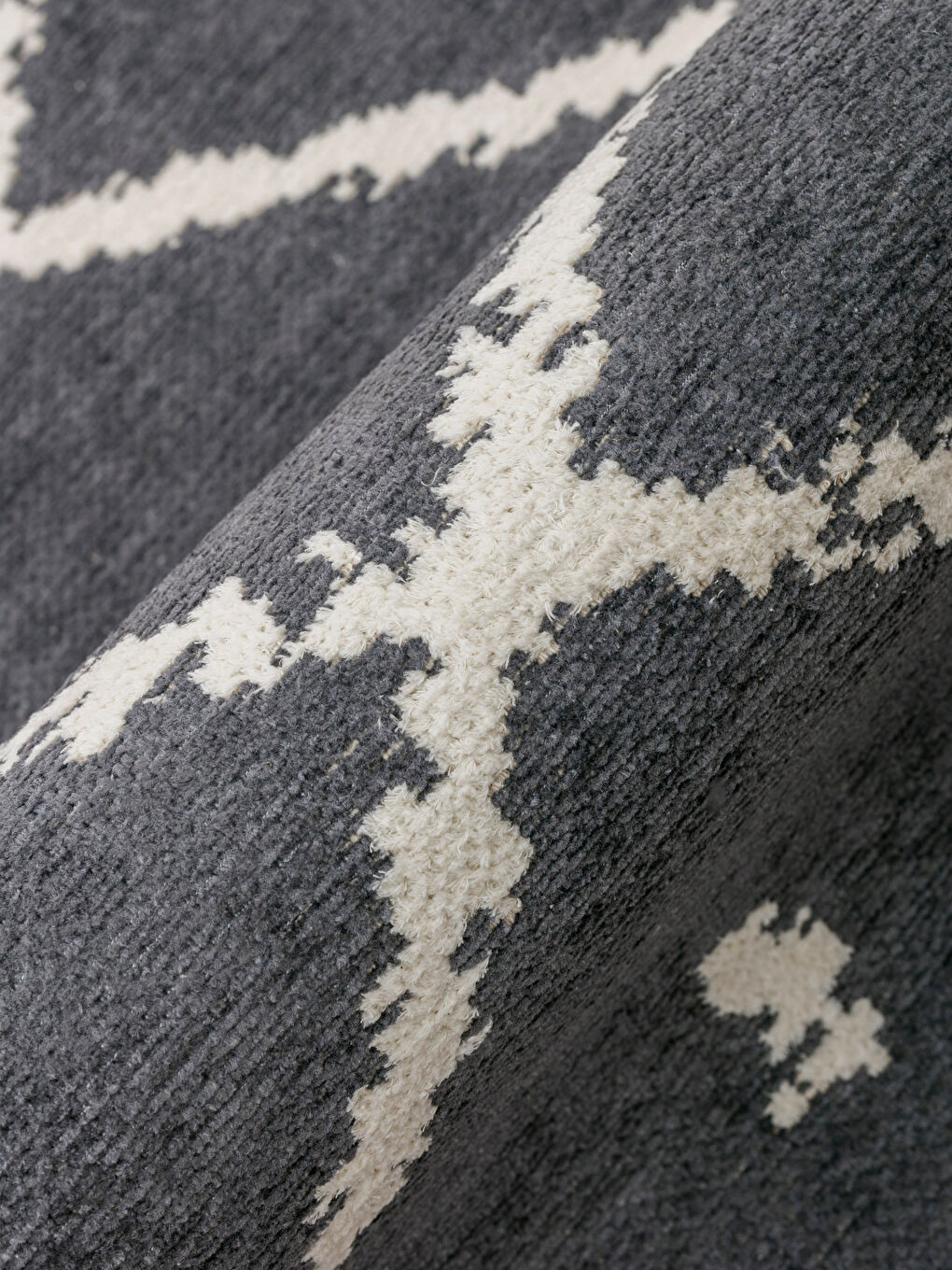 Gri Desenli Çift Taraflı Halı 80x150 cm-2