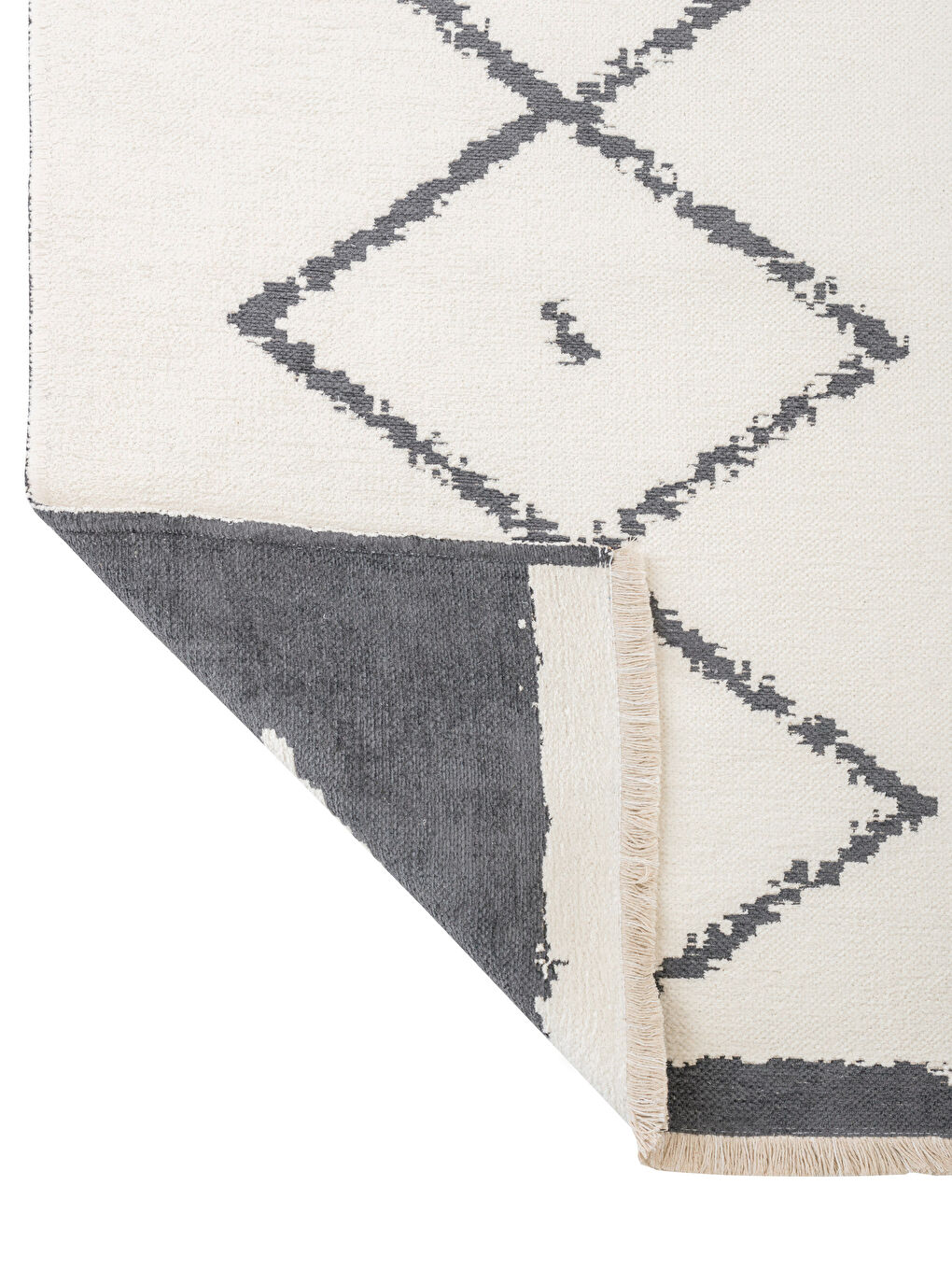 Gri Desenli Çift Taraflı Halı 80x150 cm-3