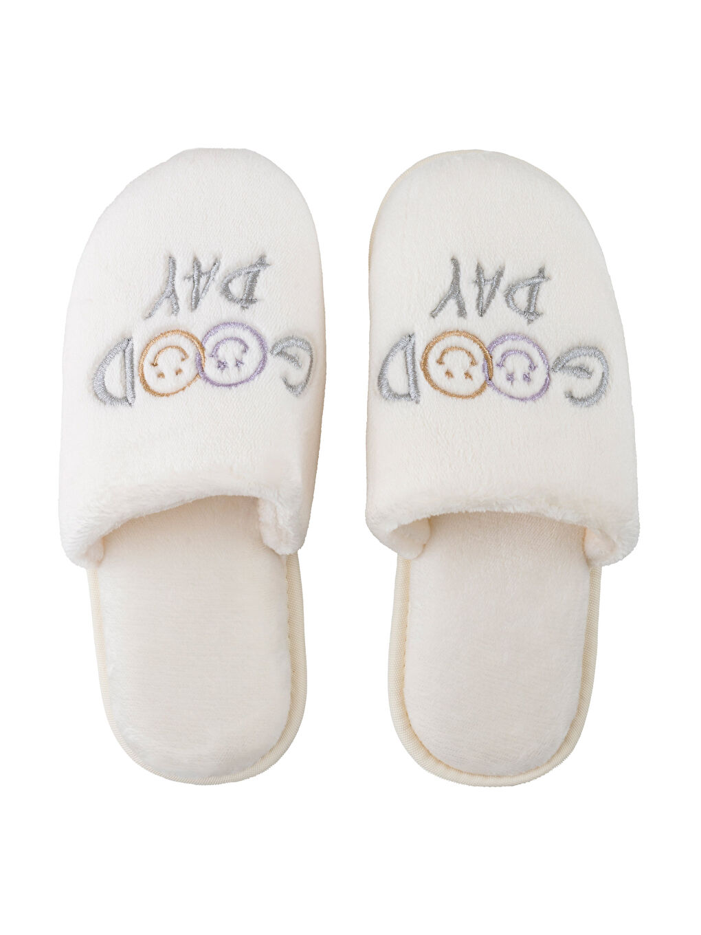 Plush Embroidered Women's House Slippers-5