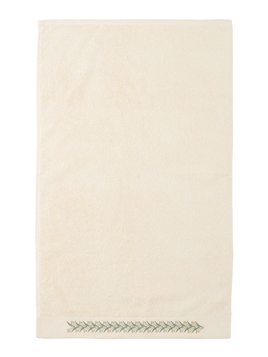 Ekru Pamuklu Nakışlı Yüz Havlusu 50x80 cm-4