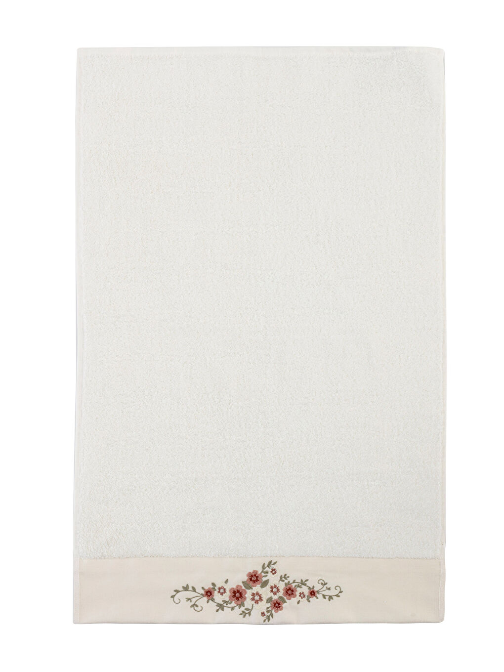 Serviette d'invité Brodée de Fleurs 50x80 Cm-4