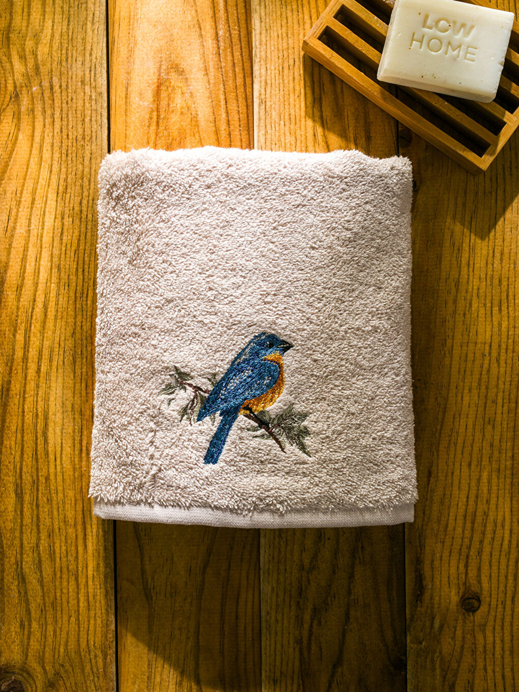 ბამბის მოქარგული სახის პირსახოცი 50x80 სმ-2