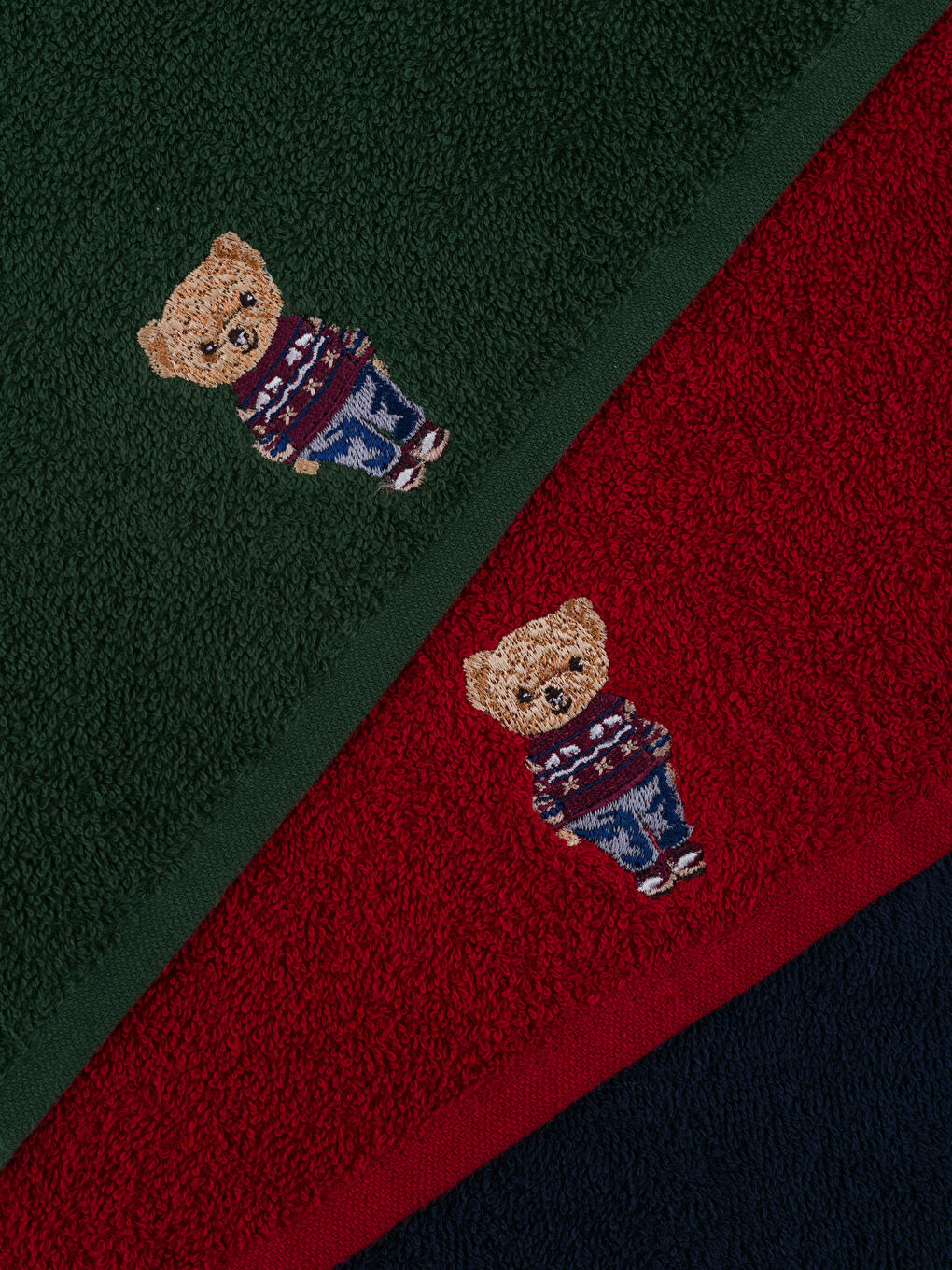 Teddy Bear Embroidered Hand Towel Set-3