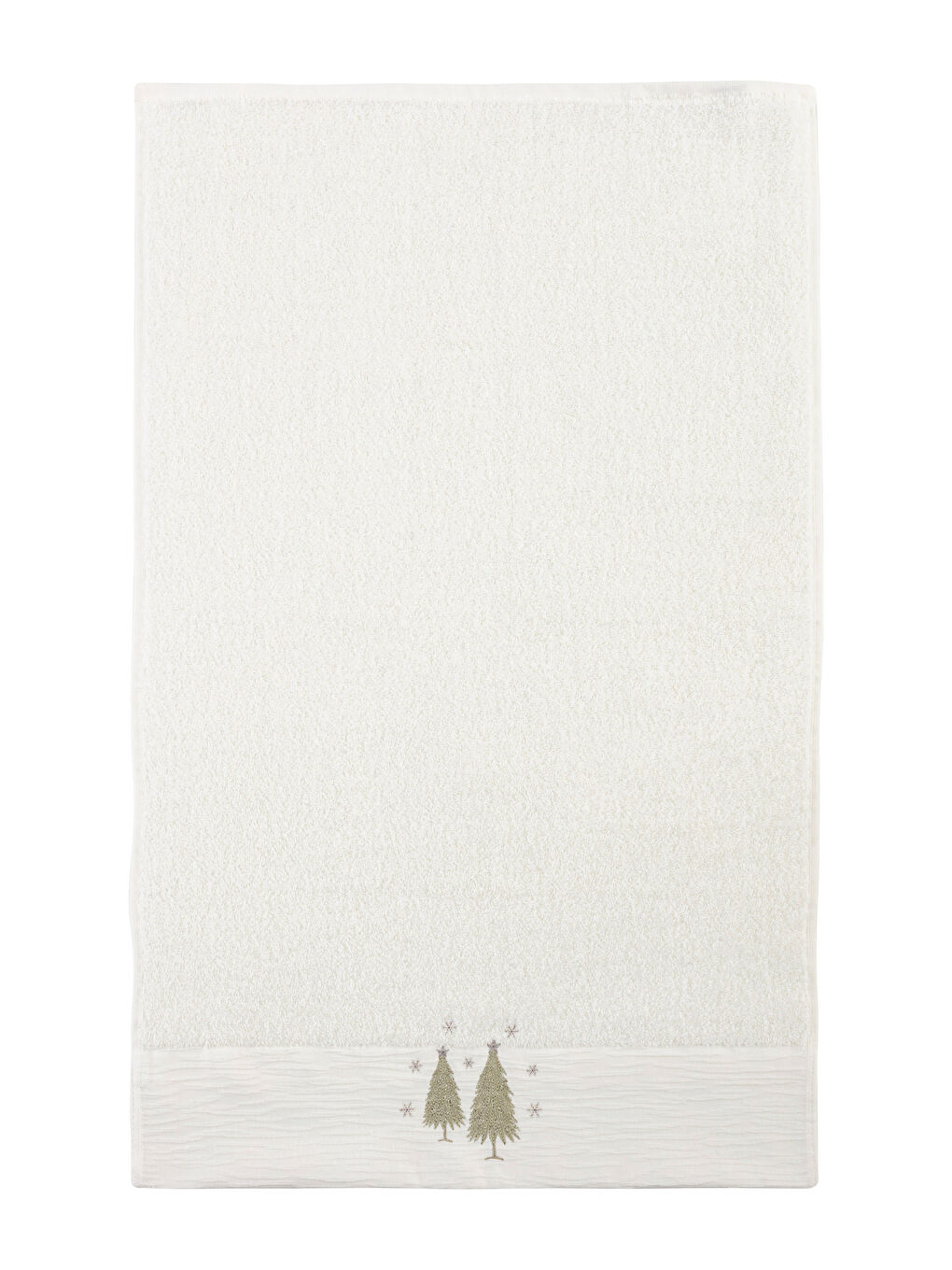 Ekru Ağaç Nakışlı Yüz Havlusu 50x80 cm-4