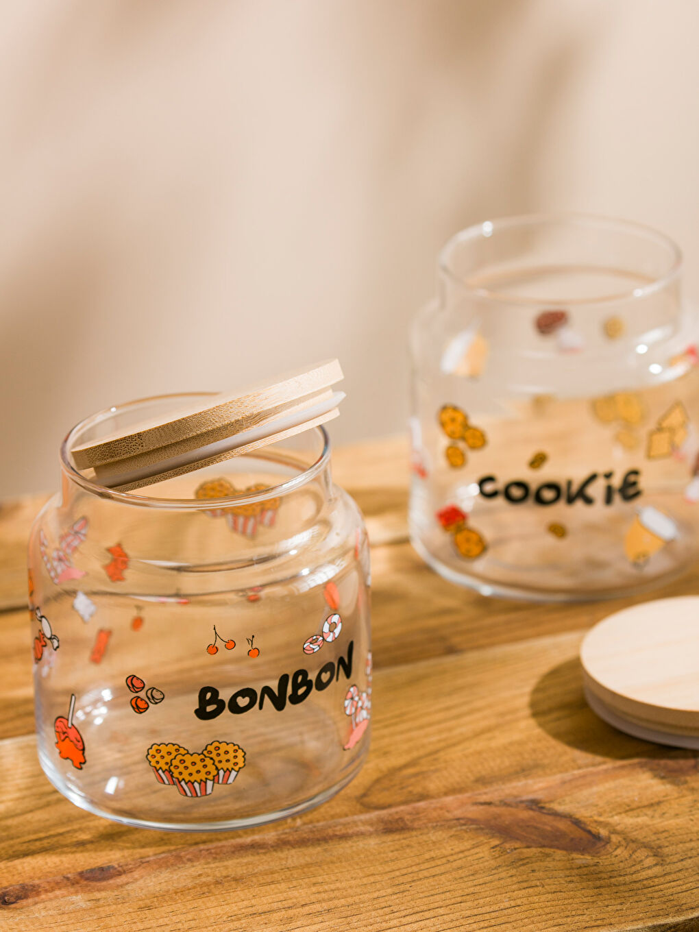 Karışık Ahşap Kapaklı 2 Parça Saklama Kabı 635 ml-2