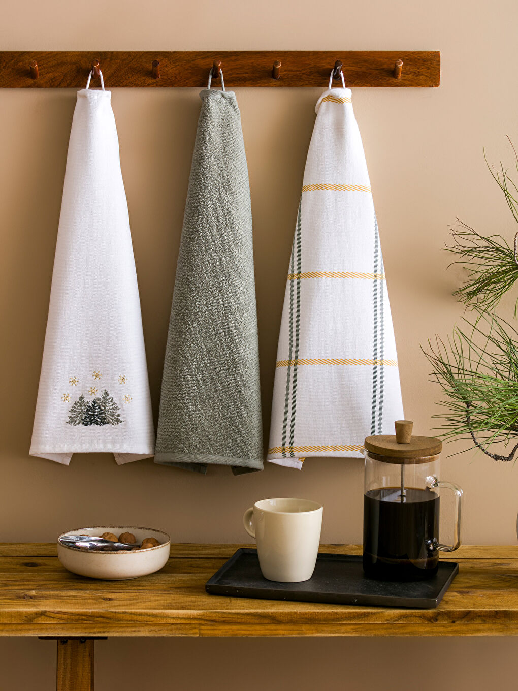 فوطة شاي مْطَرّْز ثلاثة ديال الباكات 40x50 cm