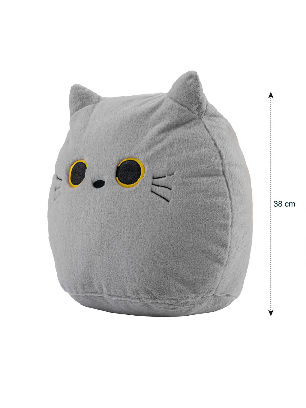 Gri Dolgulu Kedi Bebek Kırlent 38 cm-3