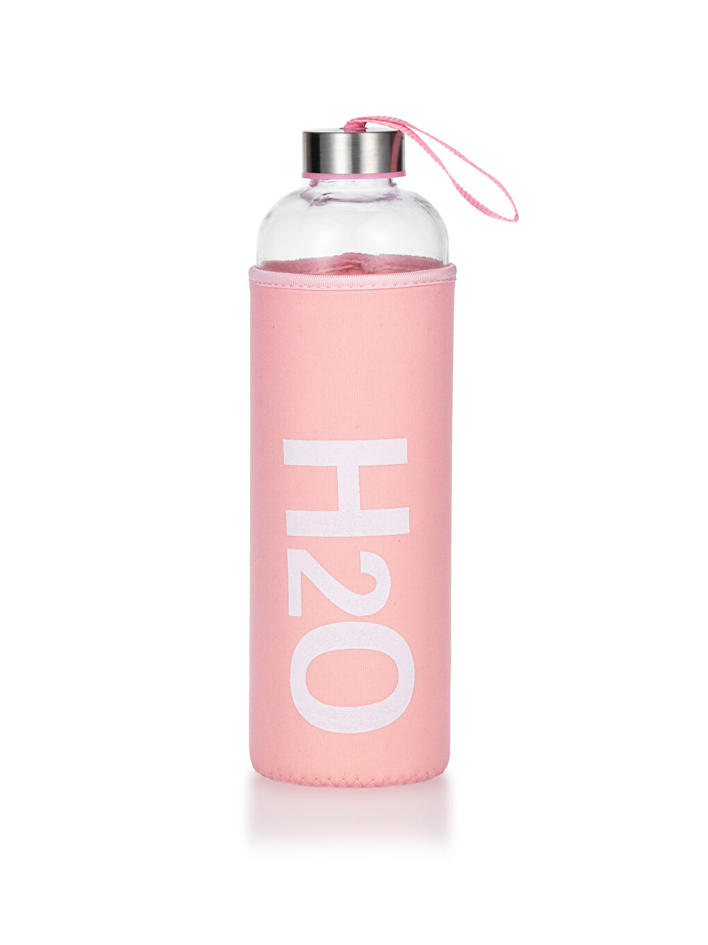 Pembe Cam Kılıflı Su Matarası 1000 ml-3