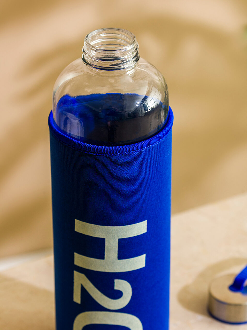 Mavi Cam Kılıflı Su Matarası 1000 ml-2