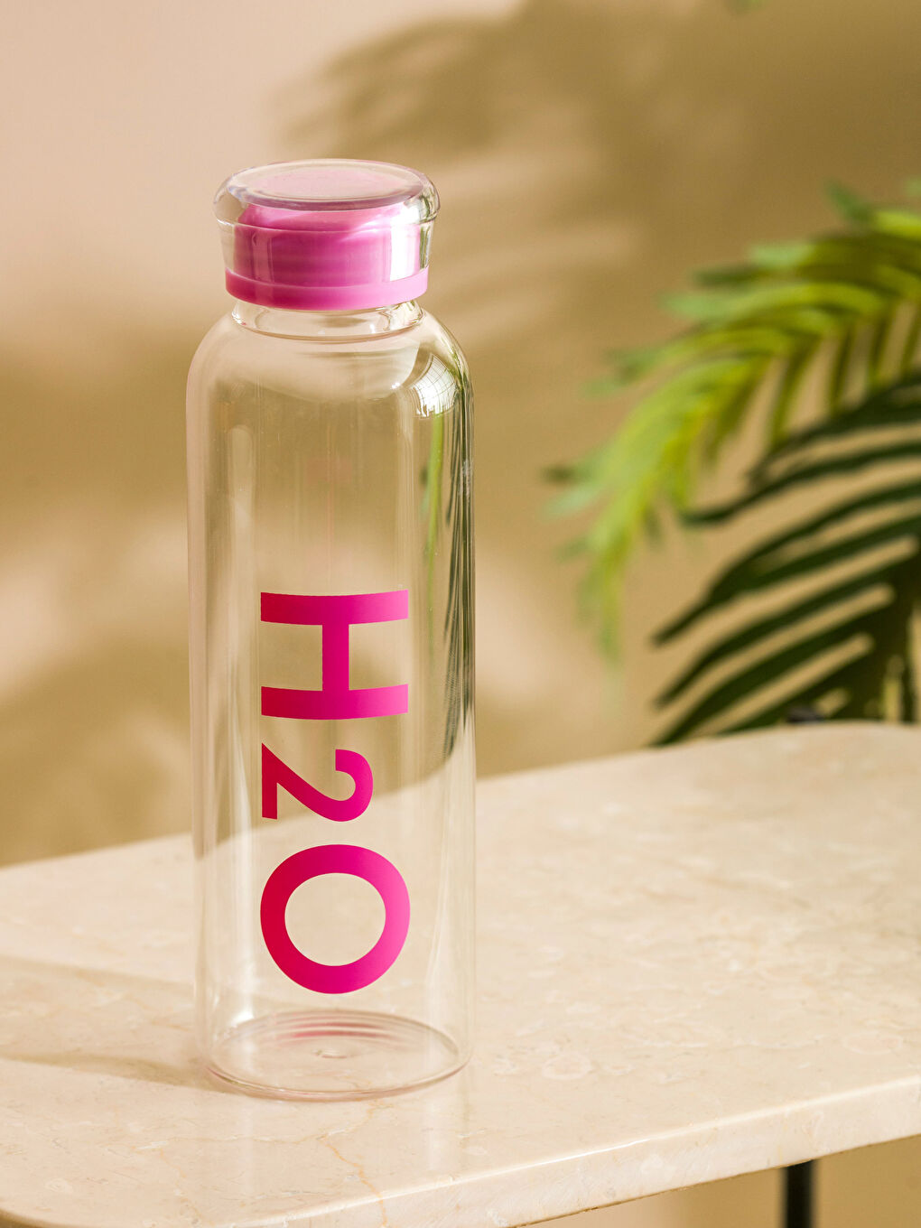 H2O Pembe Baskılı Baskılı Matara 500 Ml