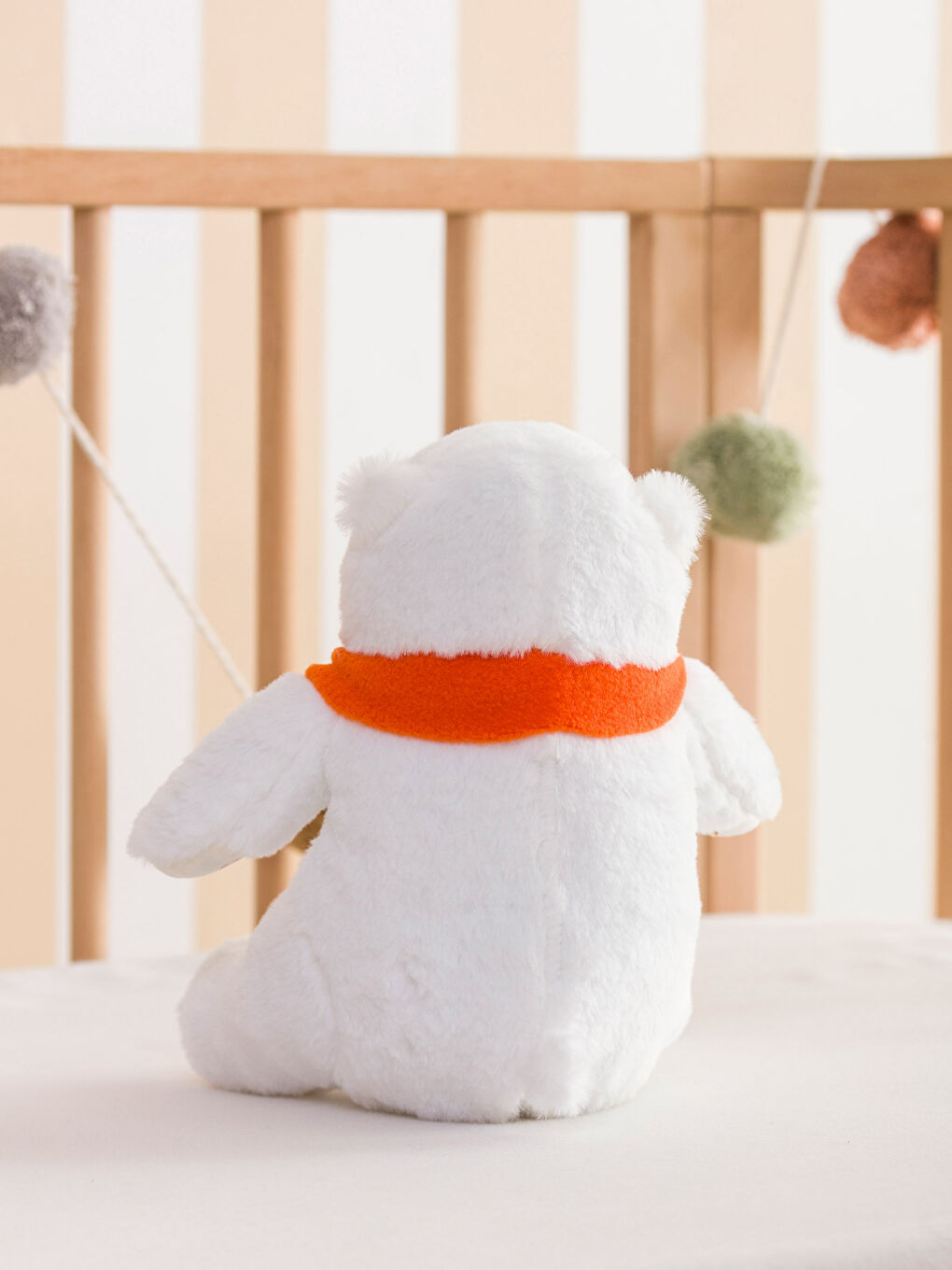 Үлпілдек матадан жасалған сәбиге арналған жастықша аю бейнесімен 24 см-1