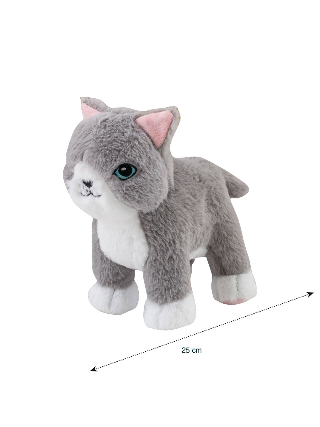 Gri Dolgulu Kedi Bebek Kırlent 25 cm-3