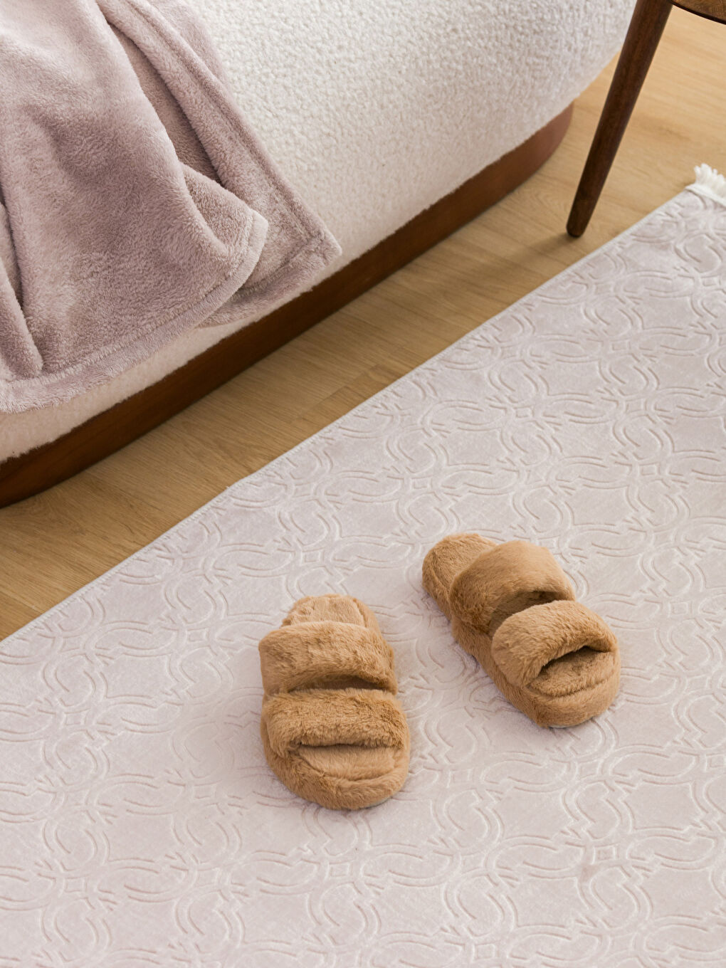 Double Band Women's Plush Indoor Slippers -S4CK75Z8-S6P