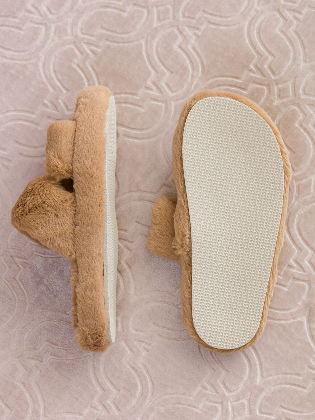 Double Band Women's Plush Indoor Slippers -S4CK75Z8-S6P