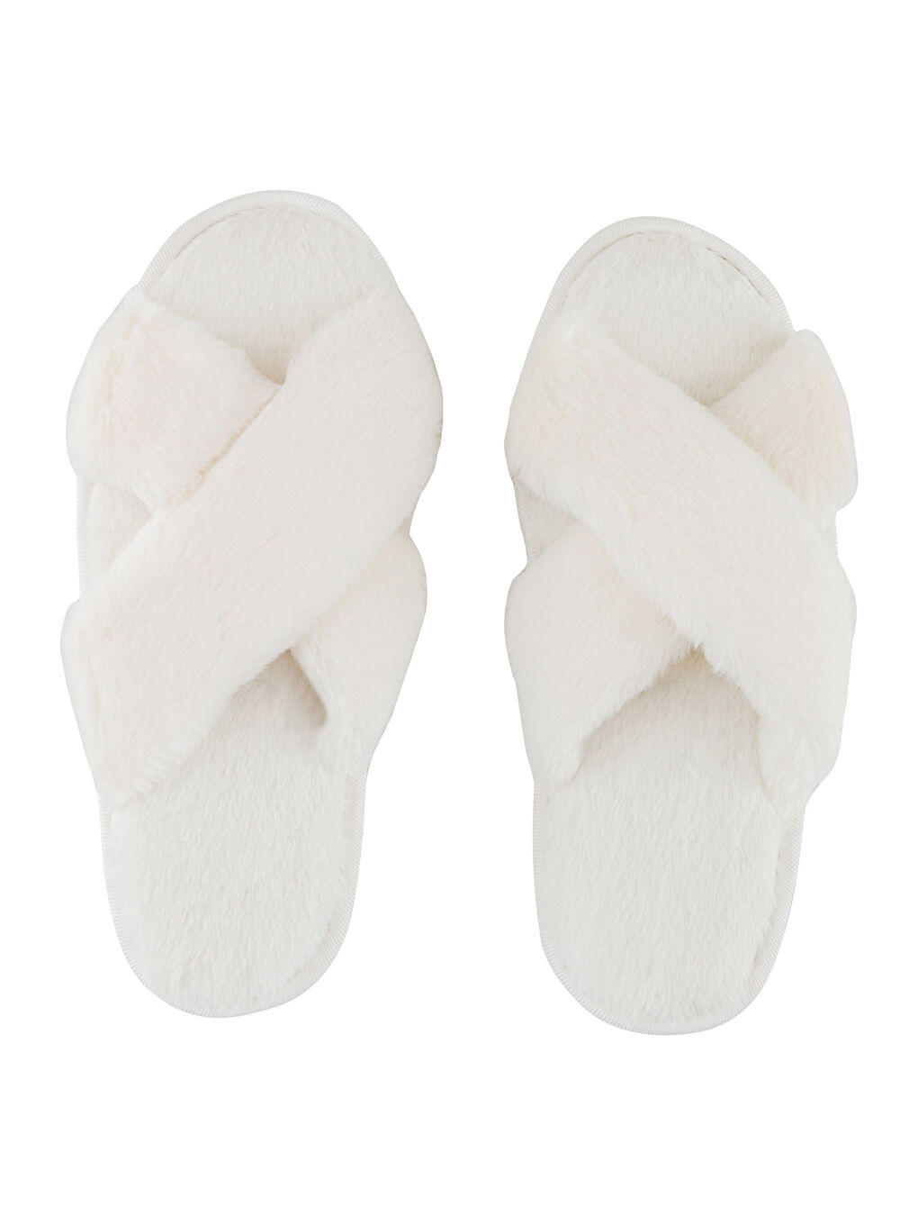 Plush Cross Strap Women's House Slippers -S4CK79Z8-S5K