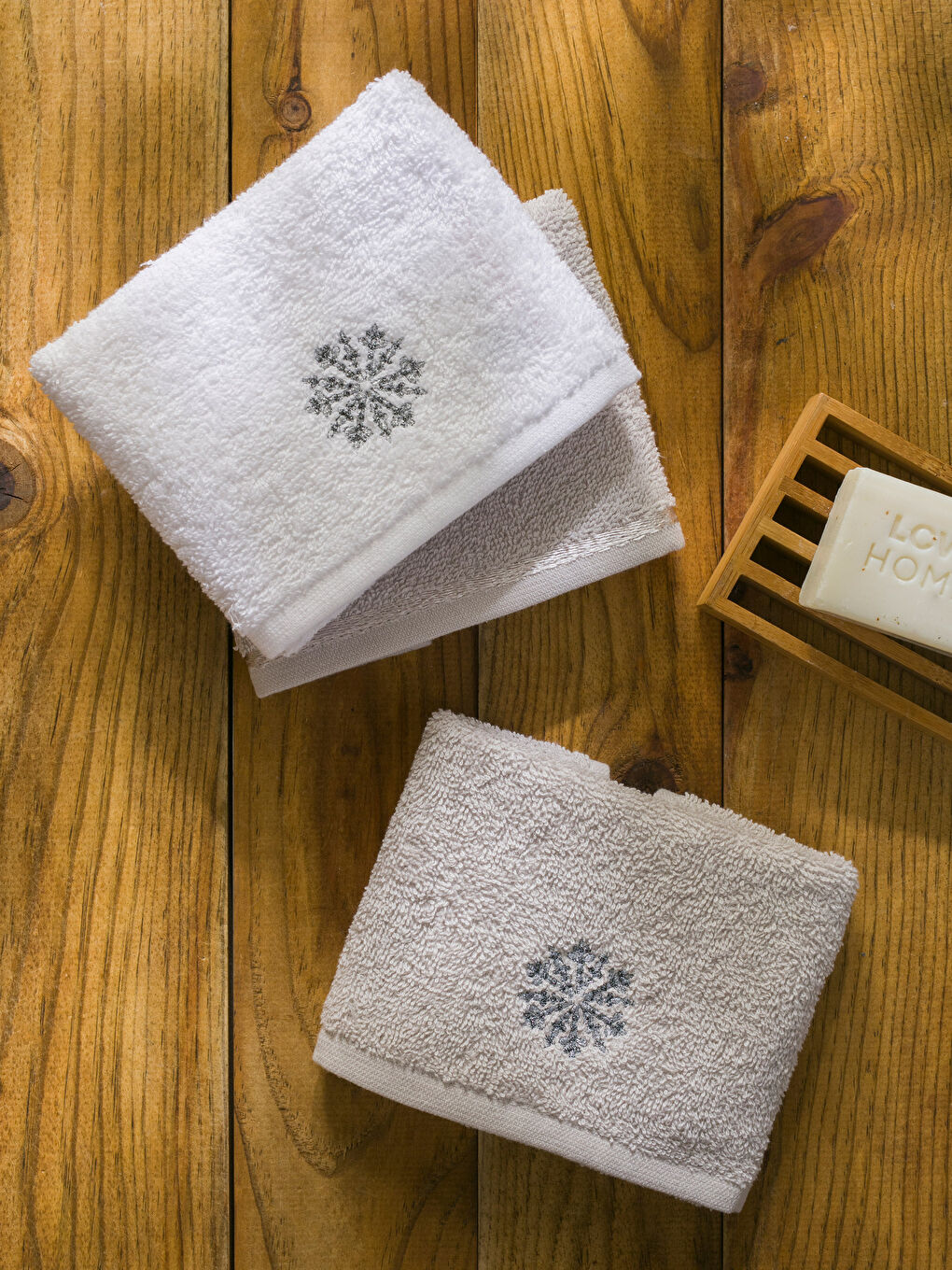 Кестеленген қол орамал 3 бөліктен тұратын 30x50 см-2