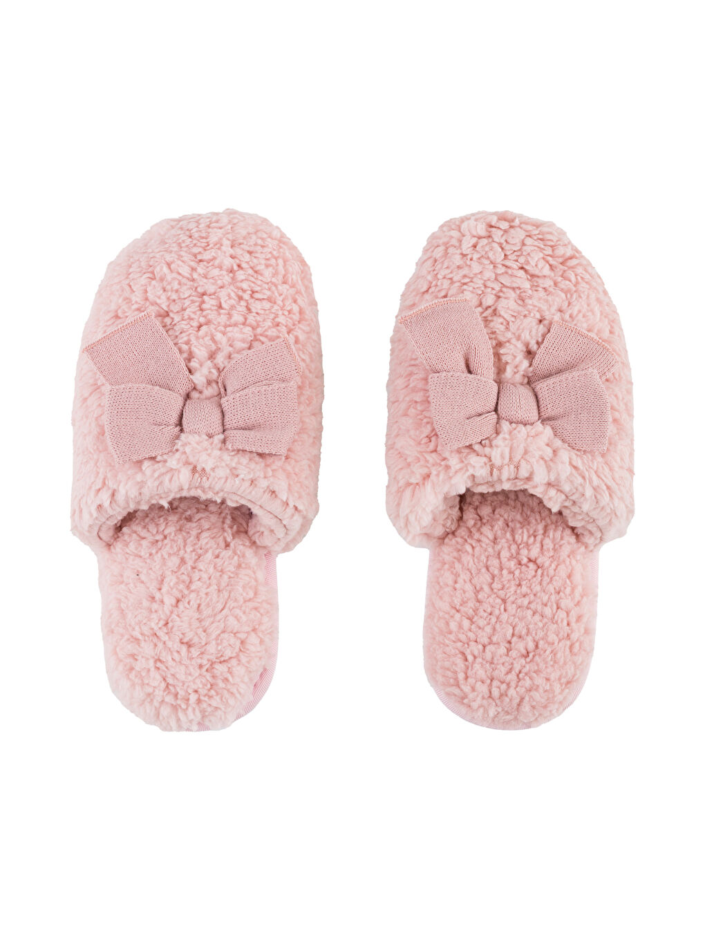 Pembe Fiyonk Detaylı Kadın Ev Terliği-5