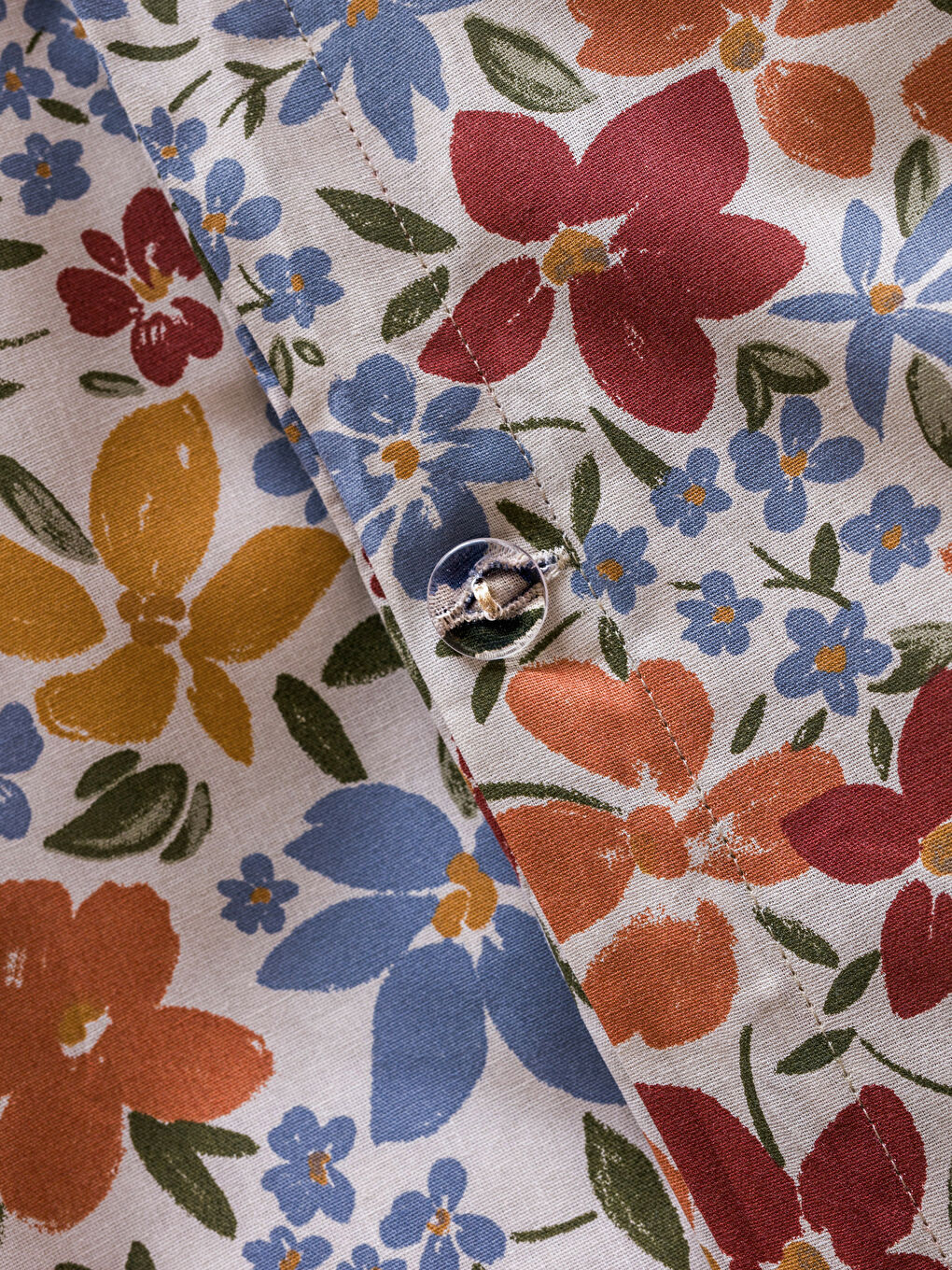 Karışık Çiçek Baskılı Çift Kişilik Nevresim Takımı-6