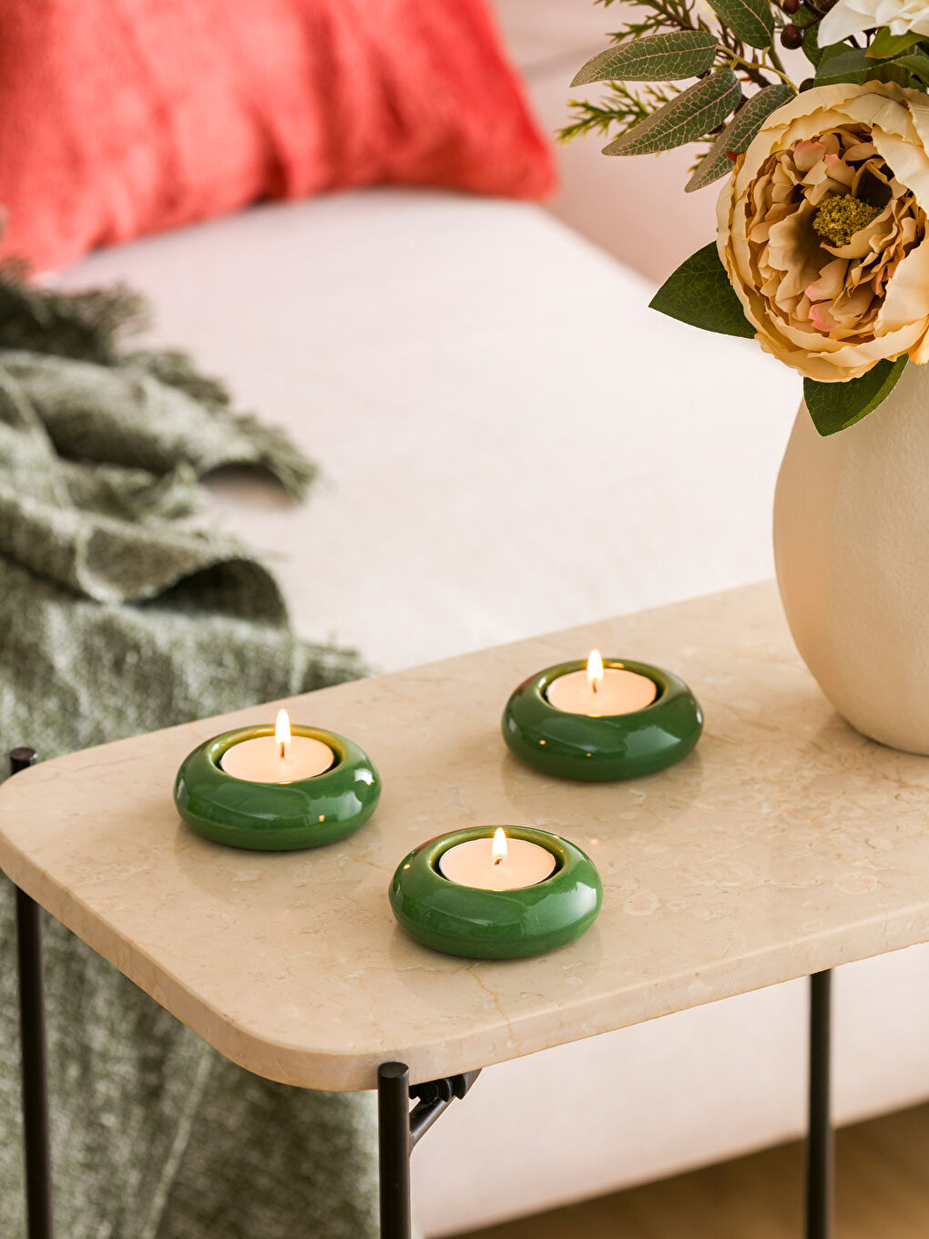 Yeşil 3'lü Mum Seti