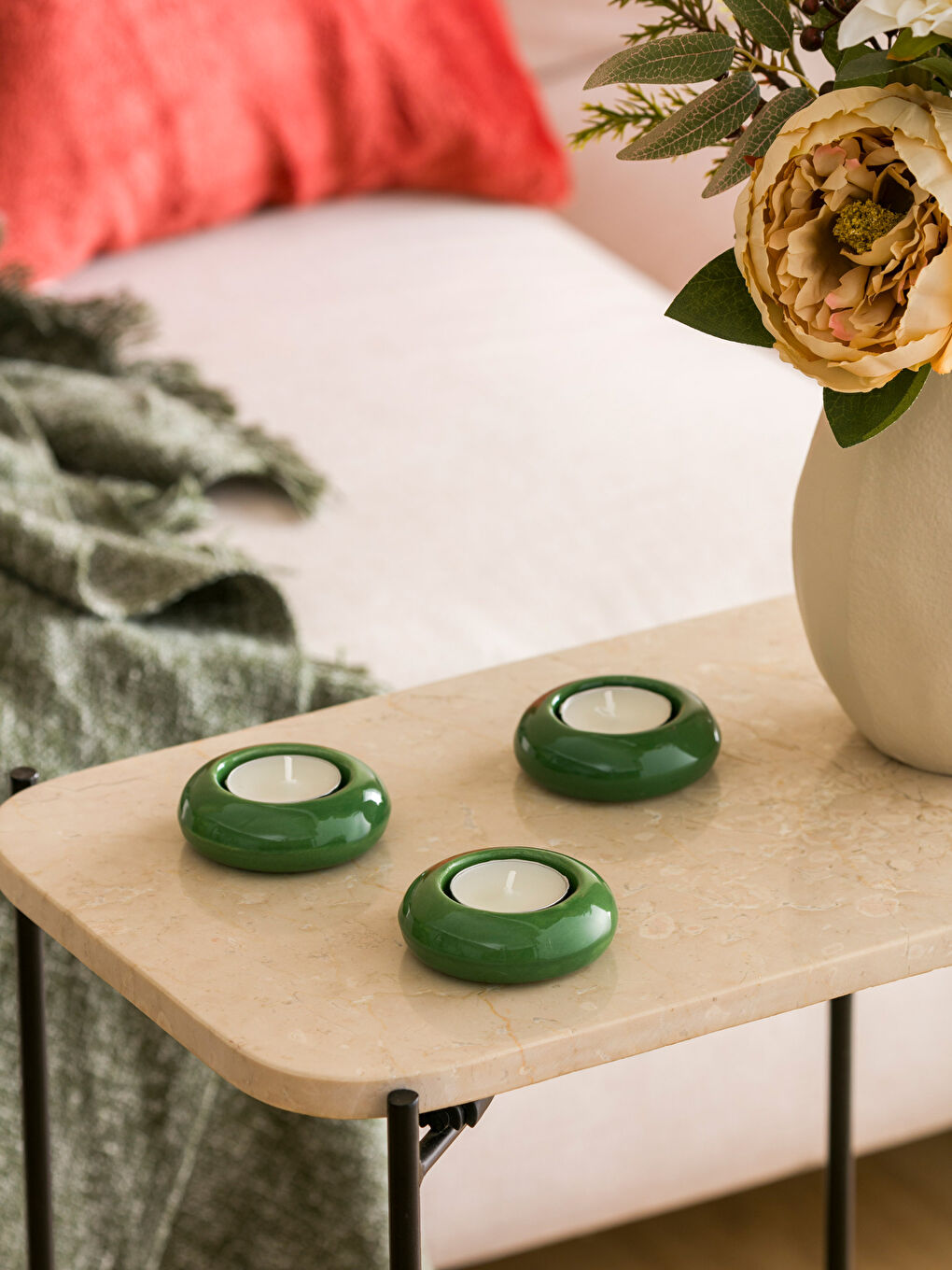Yeşil 3'lü Mum Seti-1