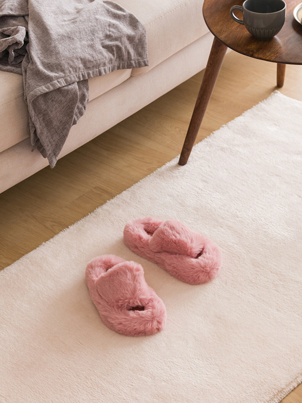 Single Band Plush Women's House Slippers
