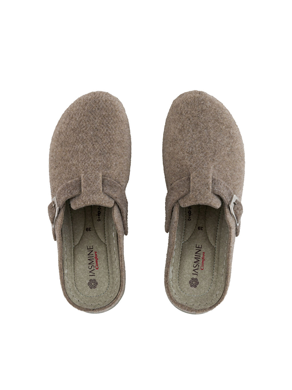 Bej Düz Pelüş Kadın Ev Terliği-5